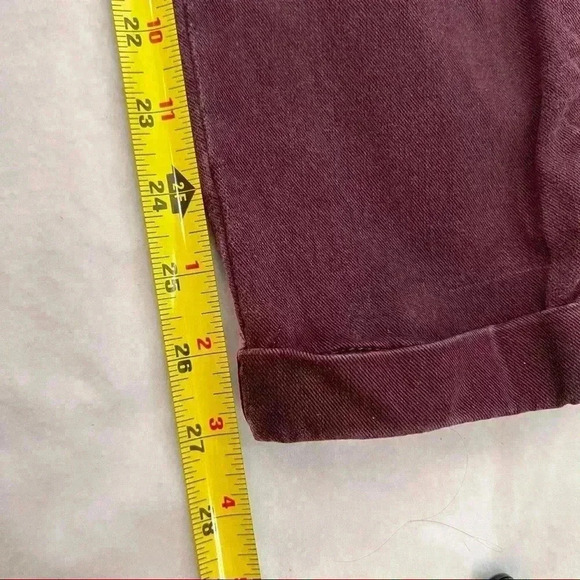 PAIGE Christy Pant Off Duty High Rise Pant Grosgrain Side Size 27 Deep Berry - Picture 13 of 14